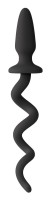 Черная анальная пробка с хвостом-спиралью Oinkz
