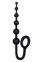 Чёрный анальный стимулятор с кольцом COLT BUDDY BALLS - 18,5 см.