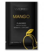 Лубрикант на водной основе с ароматом манго Wicked Aqua Mango - 3 мл.