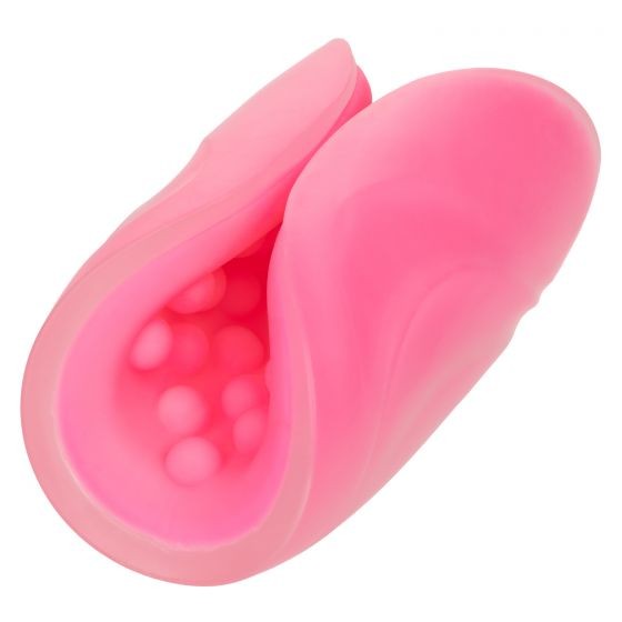 Розовый рельефный мастурбатор Beaded Grip