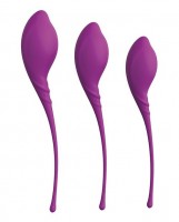 Набор из 3 фиолетовых вагинальных шариков PLEASURE BALLS & EGGS KEGEL EXERCISE SET