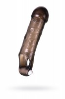 Закрытая дымчатая насадка Toyfa XLover с подхватом - 15,5 см.