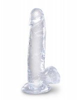 Прозрачный фаллоимитатор 7" Cock with Balls - 20,3 см.