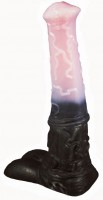 Черно-розовый фаллоимитатор "Мустанг large" - 43,5 см.