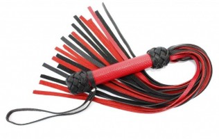 Черно-красная плеть с красной ручкой "Турецкие головы" - 57 см.