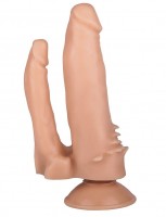 Анально-вагинальный фаллоимитатор с шипами на присоске №11 - 15,5 см.