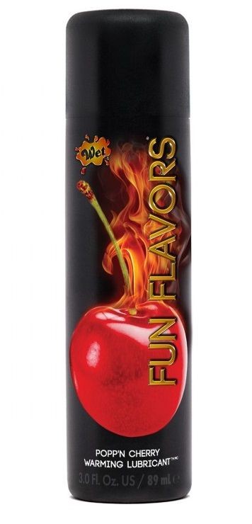 Разогревающий лубрикант Fun Flavors 4-in-1 Popp n Cherry с ароматом вишни - 89 мл.