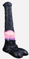 Черно-розовый фаллоимитатор "Мустанг large+" - 52 см.