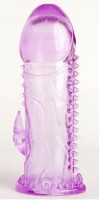 Фиолетовая гелевая насадка с шипами - 13 см.