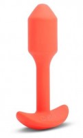Оранжевая вибропробка для ношения B-vibe Snug Plug 1 - 10 см.