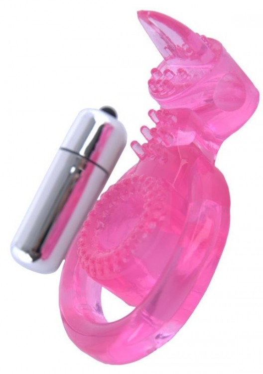 Розовая вибронасадка со стимулятор клитора Язычок