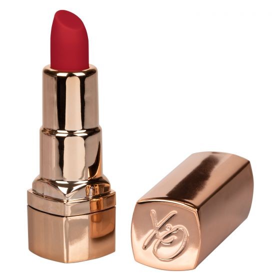 Золотистый вибратор-помада с красным мягким кончиком Hide & Play Rechargeable Lipstick