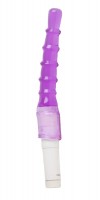 Фиолетовый анальный вибратор с рёбрышками - 23 см.